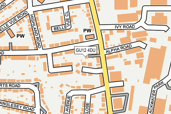 GU12 4DU map - OS OpenMap – Local (Ordnance Survey) GU12 4DU map - OS OpenMap – Local (Ordnance Survey)