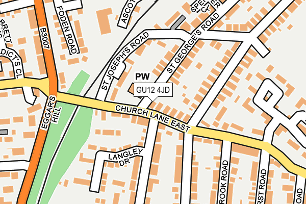 GU12 4JD map - OS OpenMap – Local (Ordnance Survey) GU12 4JD map - OS OpenMap – Local (Ordnance Survey)