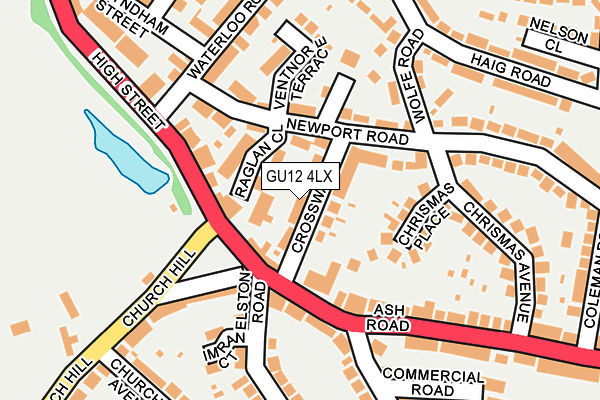 GU12 4LX map - OS OpenMap – Local (Ordnance Survey) GU12 4LX map - OS OpenMap – Local (Ordnance Survey)