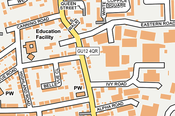 GU12 4QR map - OS OpenMap – Local (Ordnance Survey) GU12 4QR map - OS OpenMap – Local (Ordnance Survey)
