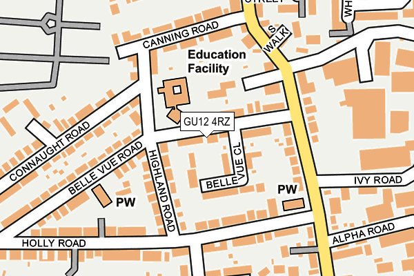 GU12 4RZ map - OS OpenMap – Local (Ordnance Survey) GU12 4RZ map - OS OpenMap – Local (Ordnance Survey)