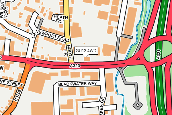 GU12 4WD map - OS OpenMap – Local (Ordnance Survey) GU12 4WD map - OS OpenMap – Local (Ordnance Survey)