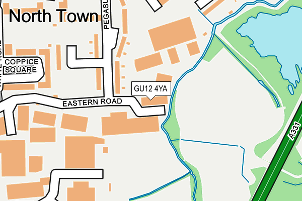 GU12 4YA map - OS OpenMap – Local (Ordnance Survey) GU12 4YA map - OS OpenMap – Local (Ordnance Survey)