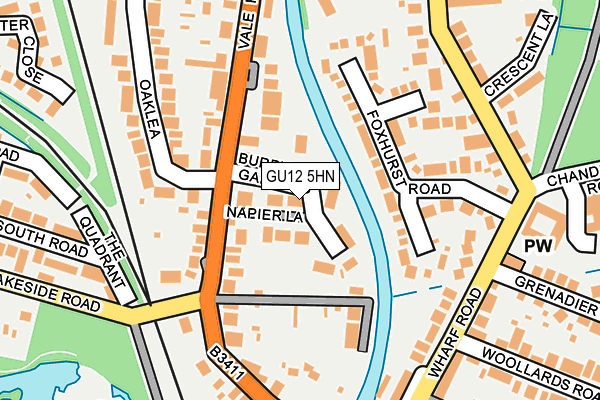 GU12 5HN map - OS OpenMap – Local (Ordnance Survey)