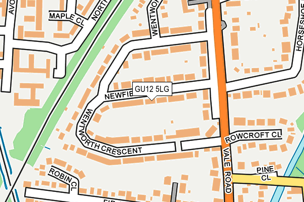 GU12 5LG map - OS OpenMap – Local (Ordnance Survey) GU12 5LG map - OS OpenMap – Local (Ordnance Survey)