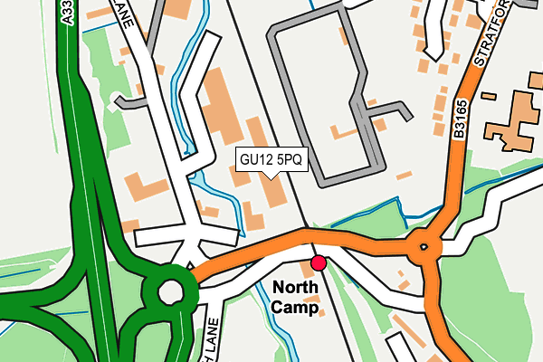 GU12 5PQ map - OS OpenMap – Local (Ordnance Survey) GU12 5PQ map - OS OpenMap – Local (Ordnance Survey)