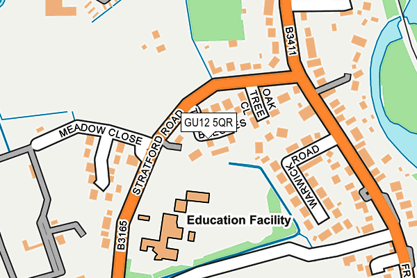GU12 5QR map - OS OpenMap – Local (Ordnance Survey) GU12 5QR map - OS OpenMap – Local (Ordnance Survey)