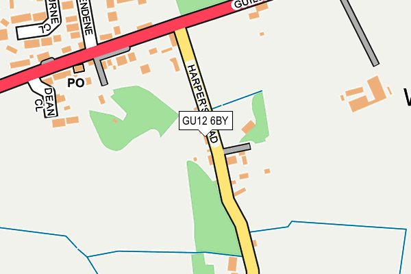 GU12 6BY map - OS OpenMap – Local (Ordnance Survey) GU12 6BY map - OS OpenMap – Local (Ordnance Survey)
