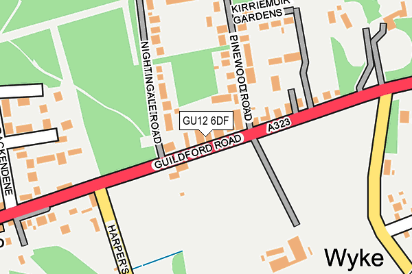 GU12 6DF map - OS OpenMap – Local (Ordnance Survey) GU12 6DF map - OS OpenMap – Local (Ordnance Survey)