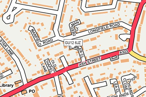 GU12 6JZ map - OS OpenMap – Local (Ordnance Survey) GU12 6JZ map - OS OpenMap – Local (Ordnance Survey)