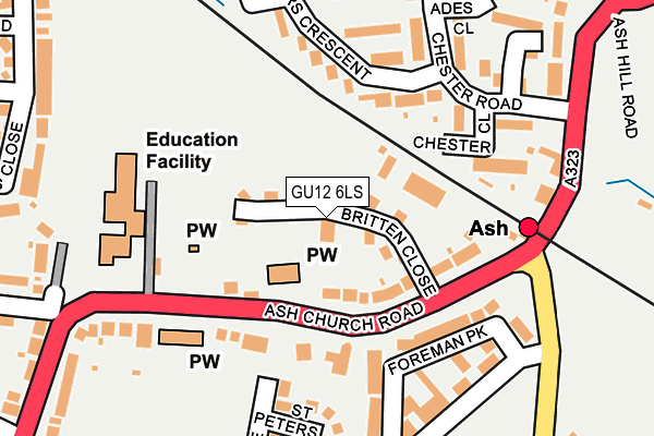 GU12 6LS map - OS OpenMap – Local (Ordnance Survey) GU12 6LS map - OS OpenMap – Local (Ordnance Survey)