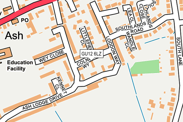 GU12 6LZ map - OS OpenMap – Local (Ordnance Survey) GU12 6LZ map - OS OpenMap – Local (Ordnance Survey)