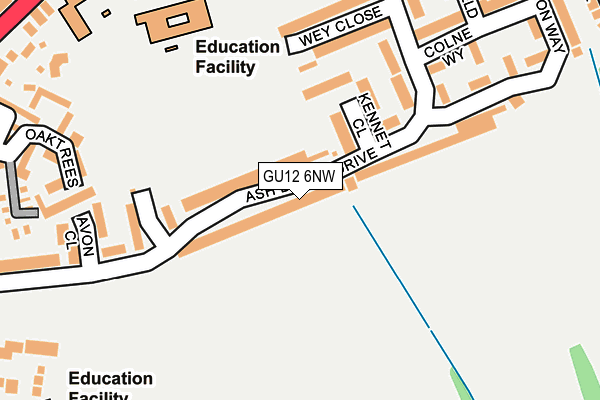 GU12 6NW map - OS OpenMap – Local (Ordnance Survey) GU12 6NW map - OS OpenMap – Local (Ordnance Survey)