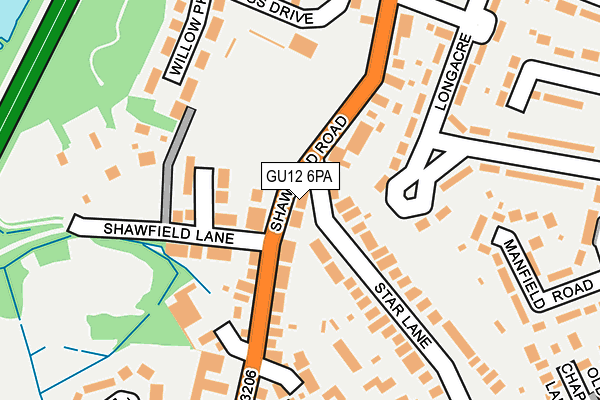 GU12 6PA map - OS OpenMap – Local (Ordnance Survey) GU12 6PA map - OS OpenMap – Local (Ordnance Survey)