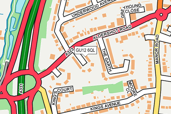 GU12 6QL map - OS OpenMap – Local (Ordnance Survey) GU12 6QL map - OS OpenMap – Local (Ordnance Survey)
