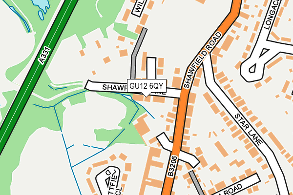 GU12 6QY map - OS OpenMap – Local (Ordnance Survey) GU12 6QY map - OS OpenMap – Local (Ordnance Survey)