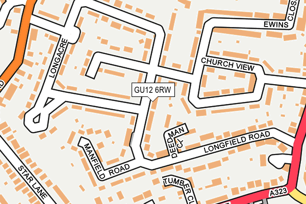 GU12 6RW map - OS OpenMap – Local (Ordnance Survey) GU12 6RW map - OS OpenMap – Local (Ordnance Survey)