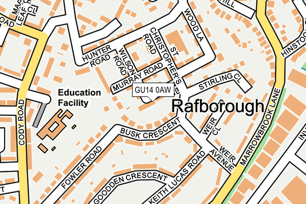 GU14 0AW map - OS OpenMap – Local (Ordnance Survey) GU14 0AW map - OS OpenMap – Local (Ordnance Survey)
