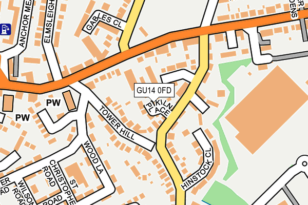 GU14 0FD map - OS OpenMap – Local (Ordnance Survey) GU14 0FD map - OS OpenMap – Local (Ordnance Survey)