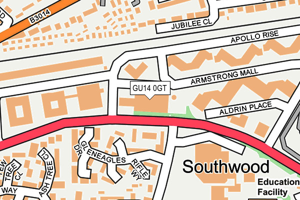 GU14 0GT map - OS OpenMap – Local (Ordnance Survey)