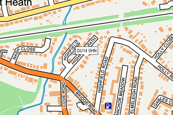 GU14 0HN map - OS OpenMap – Local (Ordnance Survey) GU14 0HN map - OS OpenMap – Local (Ordnance Survey)