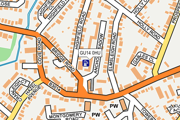 GU14 0HU map - OS OpenMap – Local (Ordnance Survey) GU14 0HU map - OS OpenMap – Local (Ordnance Survey)