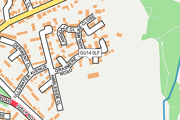 GU14 0LF map - OS OpenMap – Local (Ordnance Survey) GU14 0LF map - OS OpenMap – Local (Ordnance Survey)