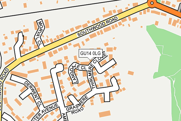 GU14 0LG map - OS OpenMap – Local (Ordnance Survey) GU14 0LG map - OS OpenMap – Local (Ordnance Survey)