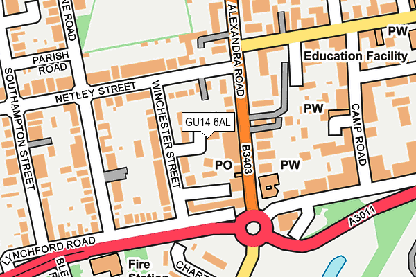 GU14 6AL map - OS OpenMap – Local (Ordnance Survey) GU14 6AL map - OS OpenMap – Local (Ordnance Survey)