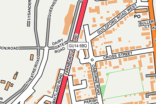 GU14 6BQ map - OS OpenMap – Local (Ordnance Survey) GU14 6BQ map - OS OpenMap – Local (Ordnance Survey)