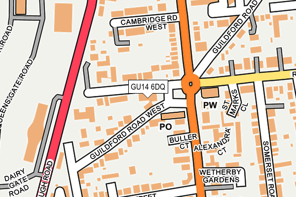 GU14 6DQ map - OS OpenMap – Local (Ordnance Survey) GU14 6DQ map - OS OpenMap – Local (Ordnance Survey)