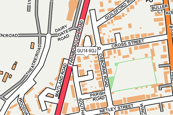 GU14 6GJ map - OS OpenMap – Local (Ordnance Survey) GU14 6GJ map - OS OpenMap – Local (Ordnance Survey)