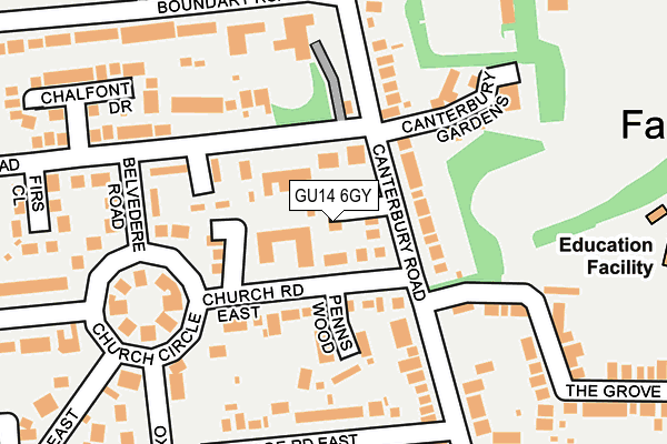 GU14 6GY map - OS OpenMap – Local (Ordnance Survey) GU14 6GY map - OS OpenMap – Local (Ordnance Survey)