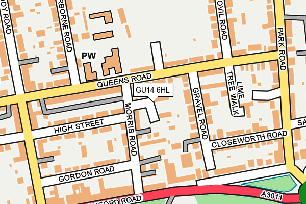 GU14 6HL map - OS OpenMap – Local (Ordnance Survey) GU14 6HL map - OS OpenMap – Local (Ordnance Survey)