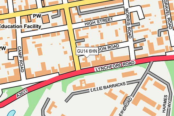 GU14 6HN map - OS OpenMap – Local (Ordnance Survey) GU14 6HN map - OS OpenMap – Local (Ordnance Survey)