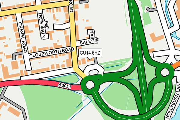 GU14 6HZ map - OS OpenMap – Local (Ordnance Survey) GU14 6HZ map - OS OpenMap – Local (Ordnance Survey)