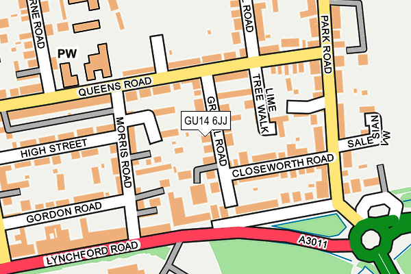 GU14 6JJ map - OS OpenMap – Local (Ordnance Survey) GU14 6JJ map - OS OpenMap – Local (Ordnance Survey)