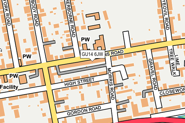 GU14 6JW map - OS OpenMap – Local (Ordnance Survey) GU14 6JW map - OS OpenMap – Local (Ordnance Survey)