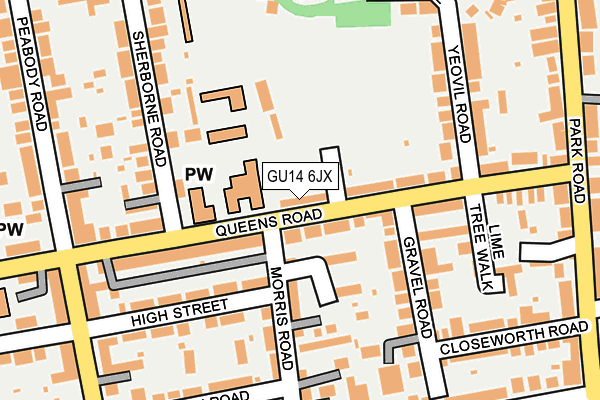 GU14 6JX map - OS OpenMap – Local (Ordnance Survey) GU14 6JX map - OS OpenMap – Local (Ordnance Survey)