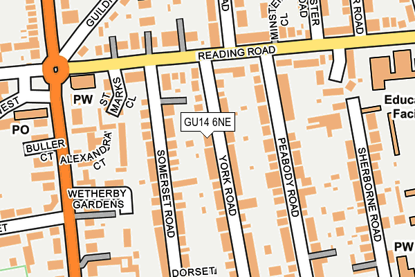 GU14 6NE map - OS OpenMap – Local (Ordnance Survey) GU14 6NE map - OS OpenMap – Local (Ordnance Survey)