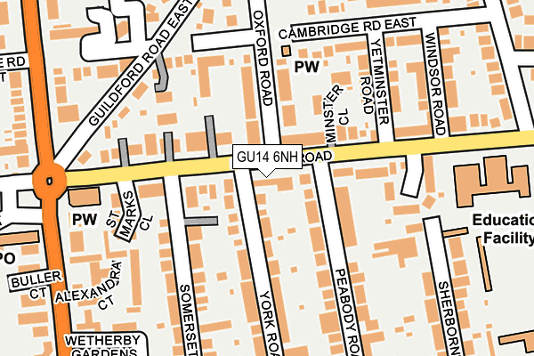 GU14 6NH map - OS OpenMap – Local (Ordnance Survey) GU14 6NH map - OS OpenMap – Local (Ordnance Survey)