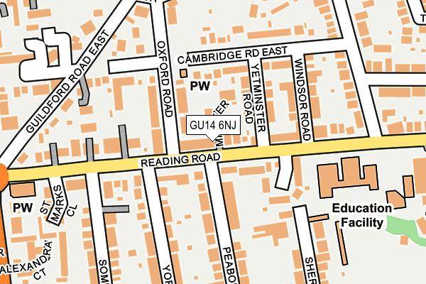 GU14 6NJ map - OS OpenMap – Local (Ordnance Survey) GU14 6NJ map - OS OpenMap – Local (Ordnance Survey)