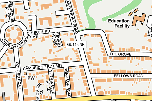 GU14 6NR map - OS OpenMap – Local (Ordnance Survey) GU14 6NR map - OS OpenMap – Local (Ordnance Survey)
