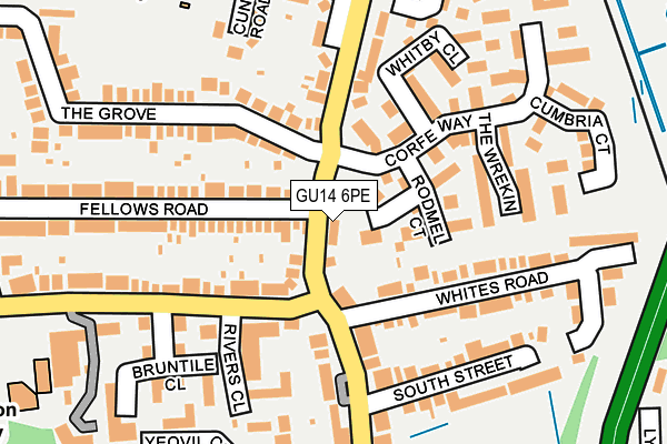 GU14 6PE map - OS OpenMap – Local (Ordnance Survey) GU14 6PE map - OS OpenMap – Local (Ordnance Survey)