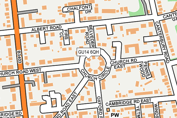 GU14 6QH map - OS OpenMap – Local (Ordnance Survey) GU14 6QH map - OS OpenMap – Local (Ordnance Survey)