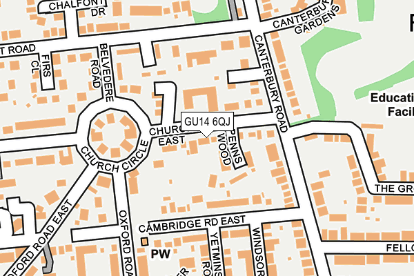 GU14 6QJ map - OS OpenMap – Local (Ordnance Survey) GU14 6QJ map - OS OpenMap – Local (Ordnance Survey)