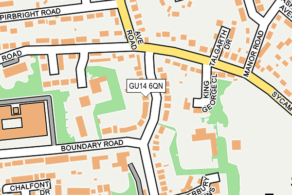 GU14 6QN map - OS OpenMap – Local (Ordnance Survey) GU14 6QN map - OS OpenMap – Local (Ordnance Survey)