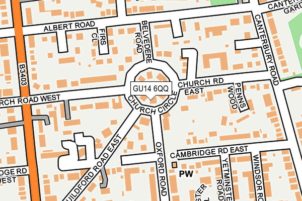 GU14 6QQ map - OS OpenMap – Local (Ordnance Survey) GU14 6QQ map - OS OpenMap – Local (Ordnance Survey)