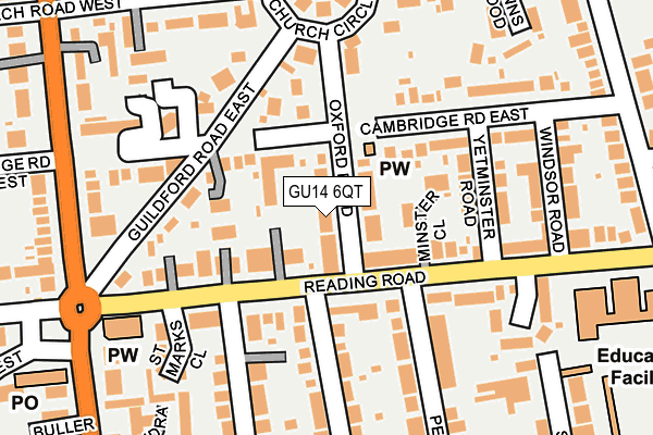 GU14 6QT map - OS OpenMap – Local (Ordnance Survey) GU14 6QT map - OS OpenMap – Local (Ordnance Survey)