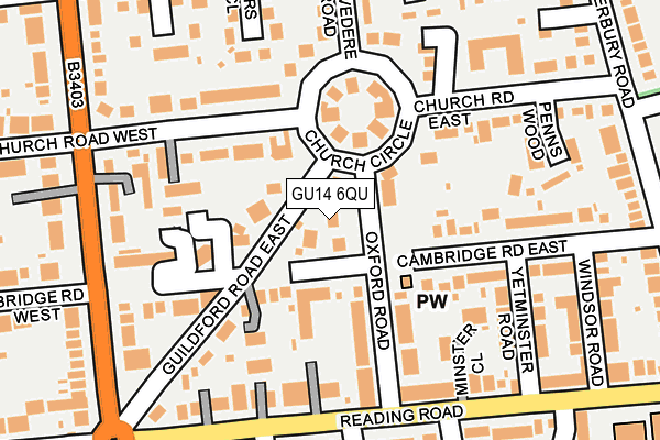 GU14 6QU map - OS OpenMap – Local (Ordnance Survey) GU14 6QU map - OS OpenMap – Local (Ordnance Survey)